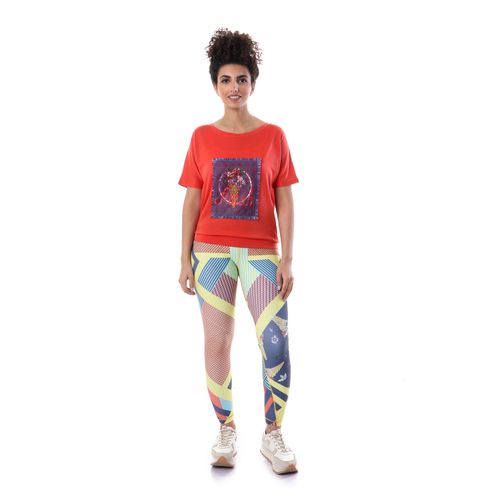 Set Of Doe Sports Legging And T-shirt - Abstract Pattern