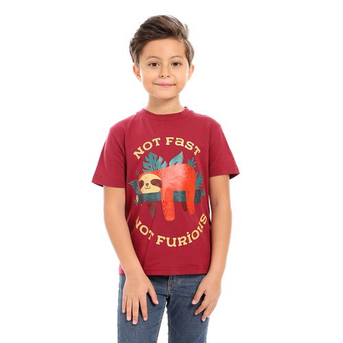 Kids Printed Cotton T-shirt 'Not Fast Not Furious'