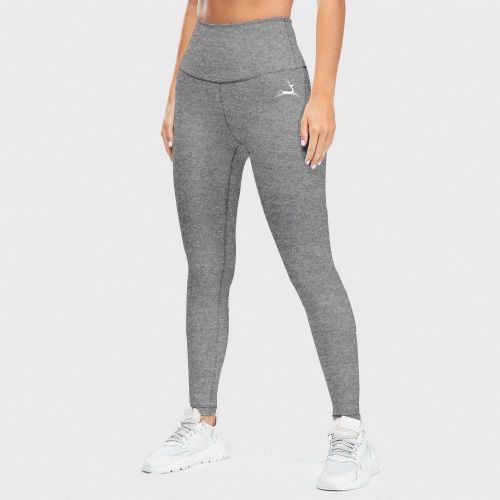 Plain Sportive Stretch Leggings-Heather Grey.