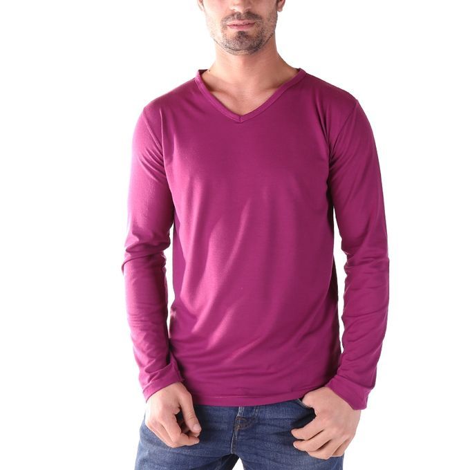 Doe Men Long Sleeve V-Neck T-Shirt