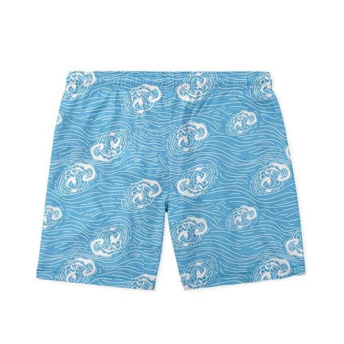 Waterproof Colorful Printed Swimming Shorts-Sky Waves