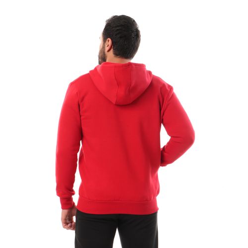 Viga Cotton Zipped Hoodie- red