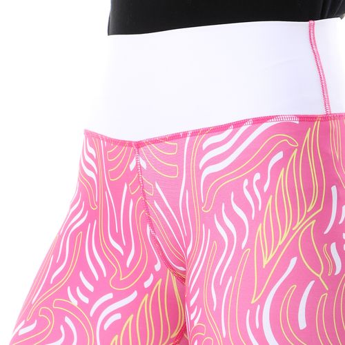 Set Of Doe Sports Legging And T-shirt - Summer Pink Pattern