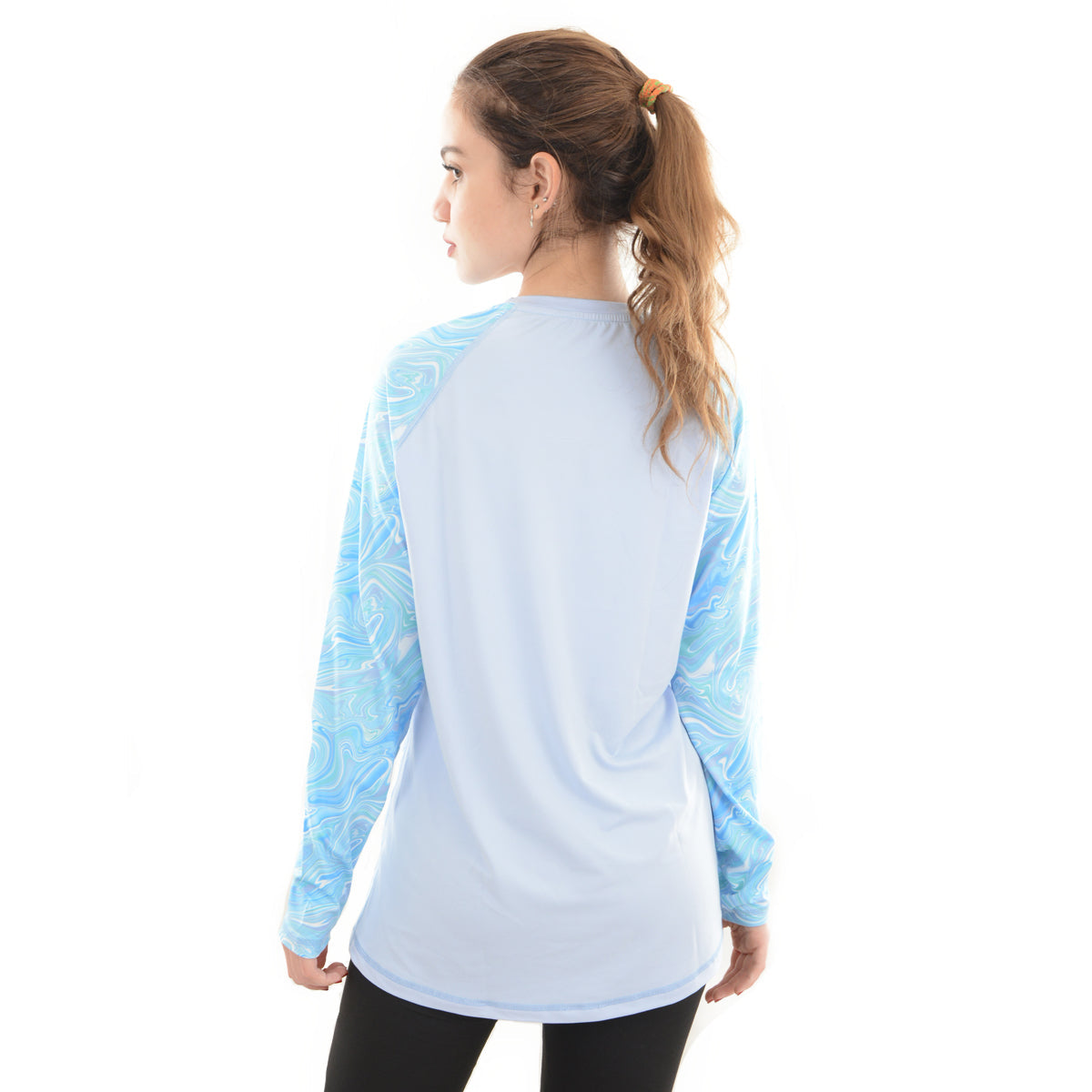 Printed sleeves t-shirt - Marble Sky see