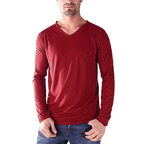 Doe Men Long Sleeve V-Neck T-Shirt