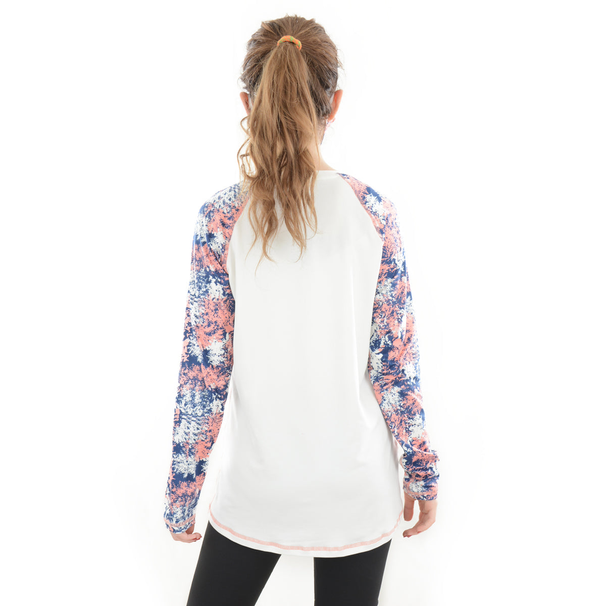 Printed sleeves t-shirt - Navy x Pink