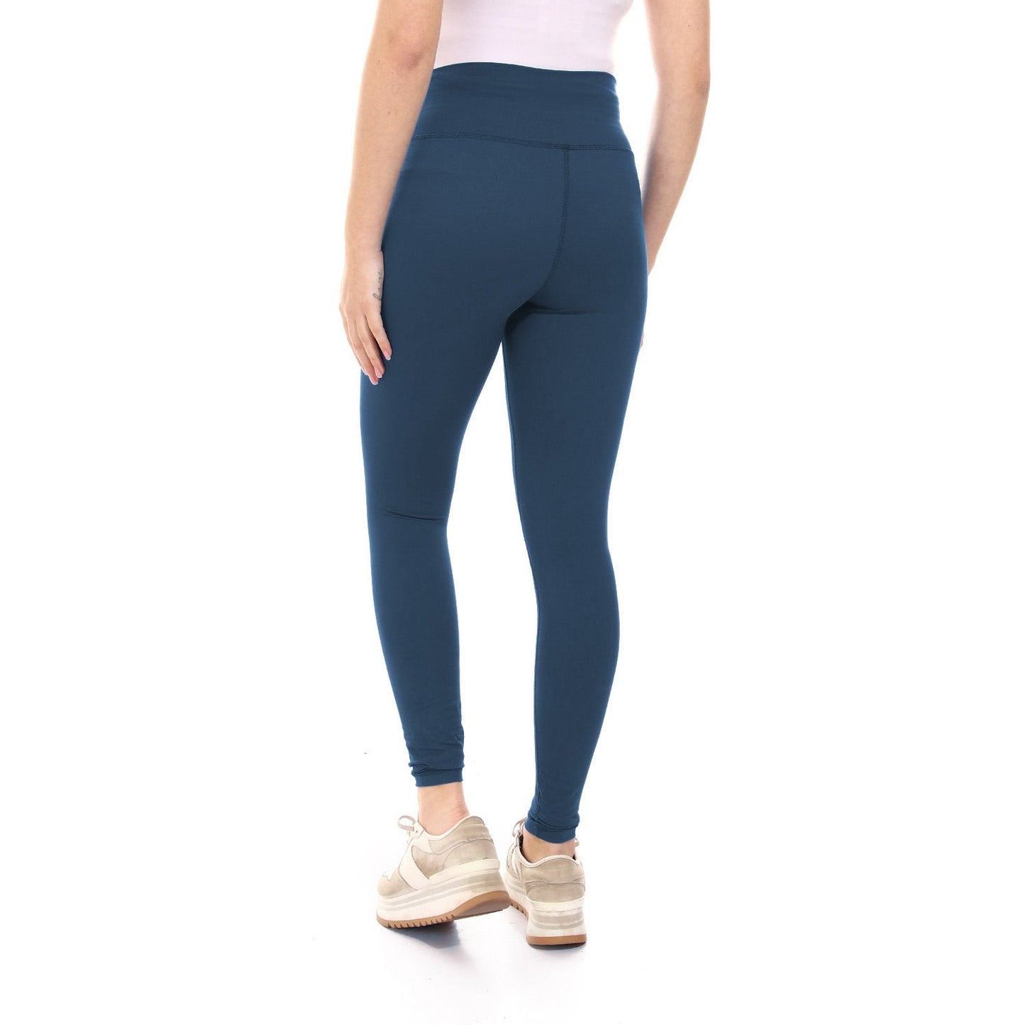 Plain Sportive stretch leggings-Navy