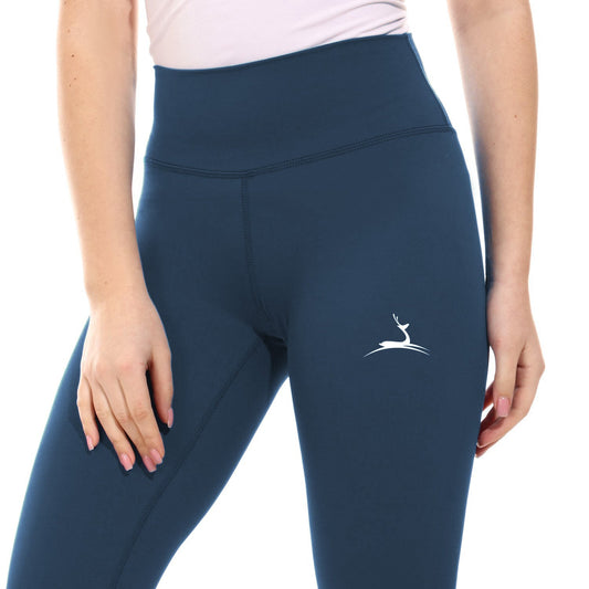 Plain Sportive stretch leggings-Navy