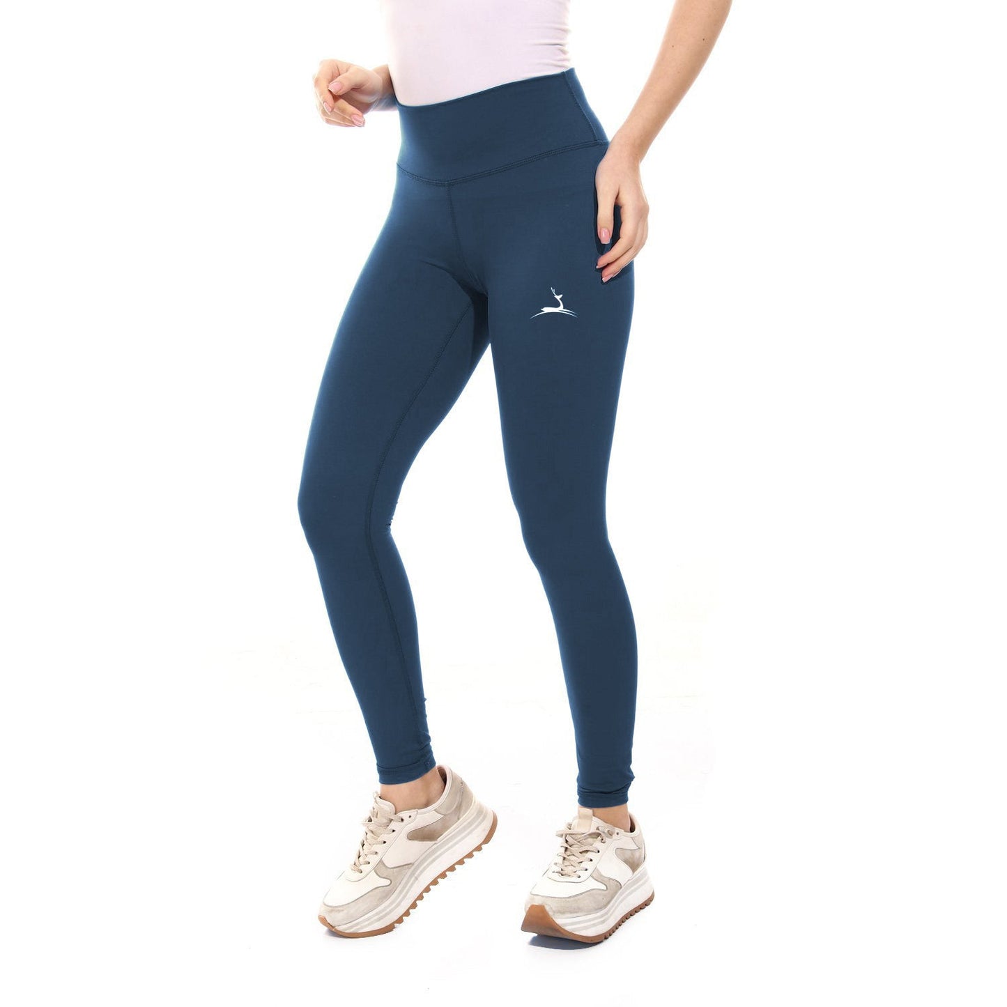 Plain Sportive stretch leggings-Navy