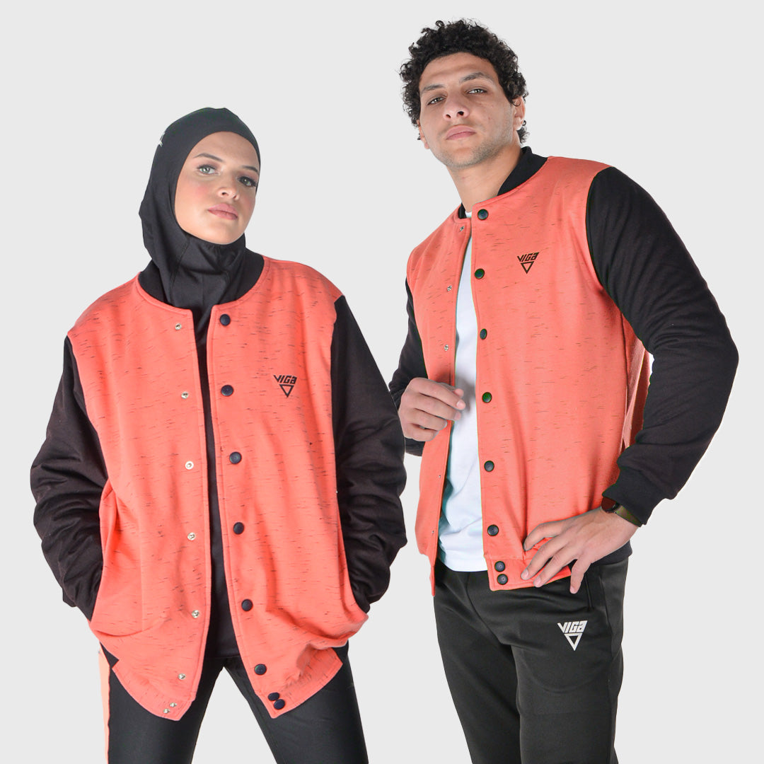 "No quitters just champs" Baseball Jacket- Orange - Champsland