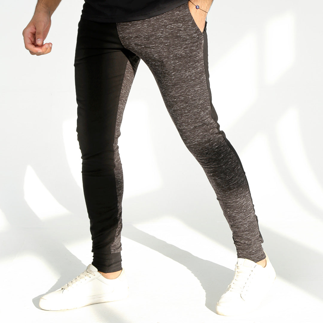 Viga Bi-colored Sweat Pants - Black x Heather Black - Champsland