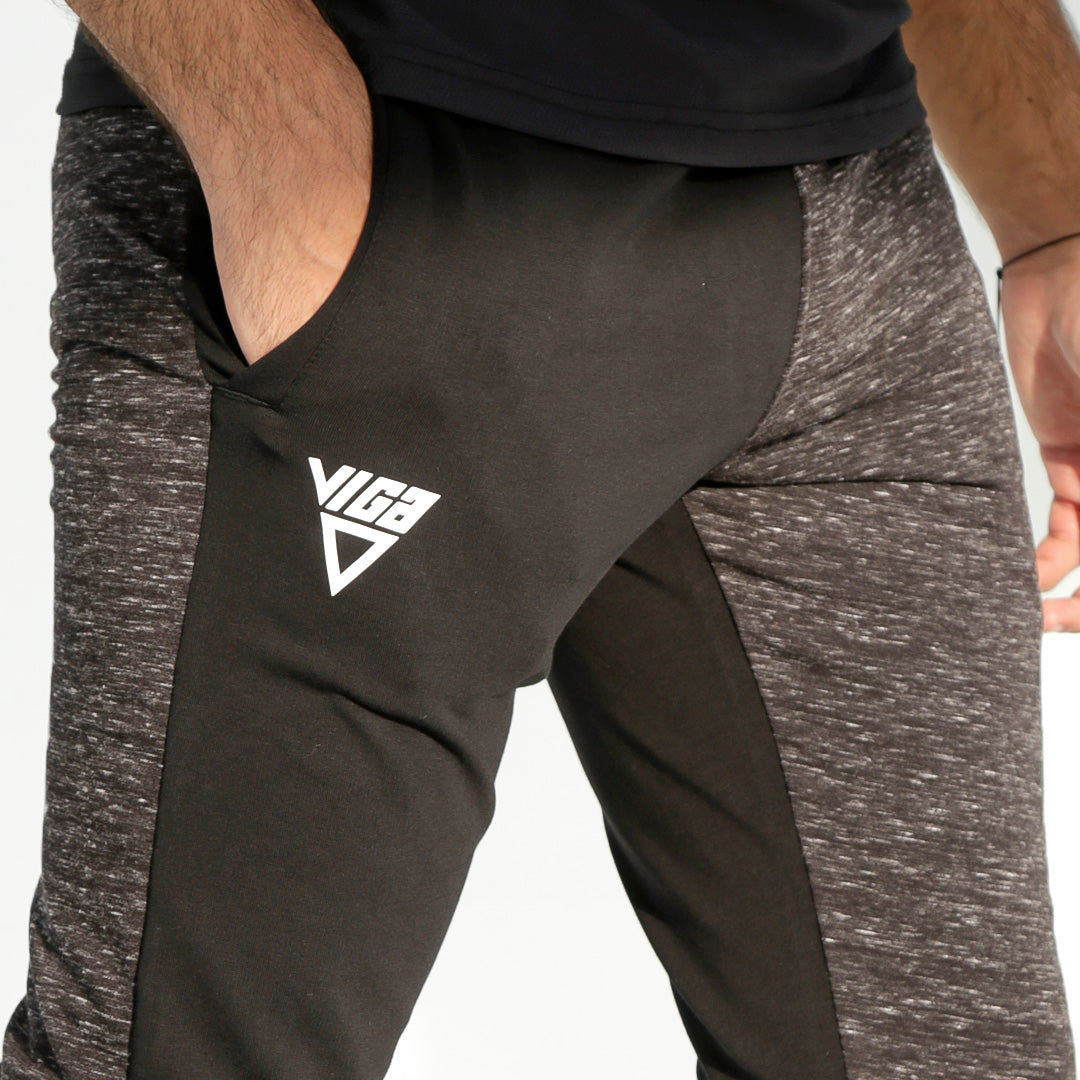 Viga Bi-colored Sweat Pants - Black x Heather Black - Champsland