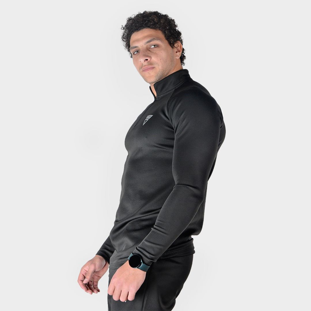 Viga lightweight quarter zipped top - Black