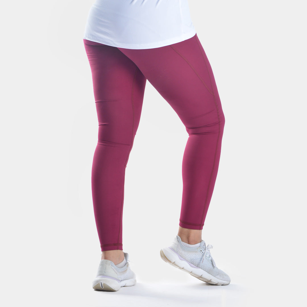 Doe side pocket elevate leggings- Burgundy