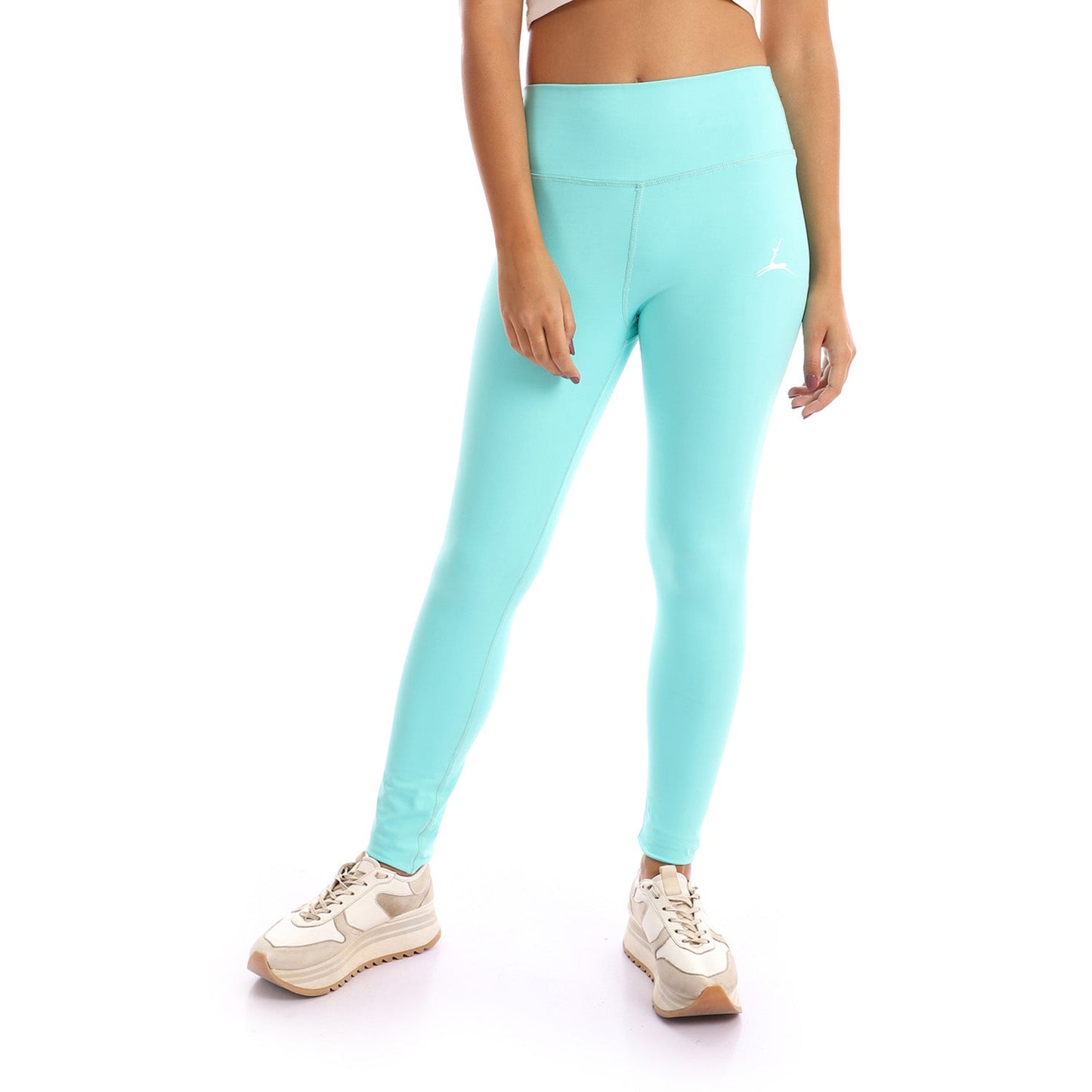 Plain Sportive Stretch Leggings-Mint Green