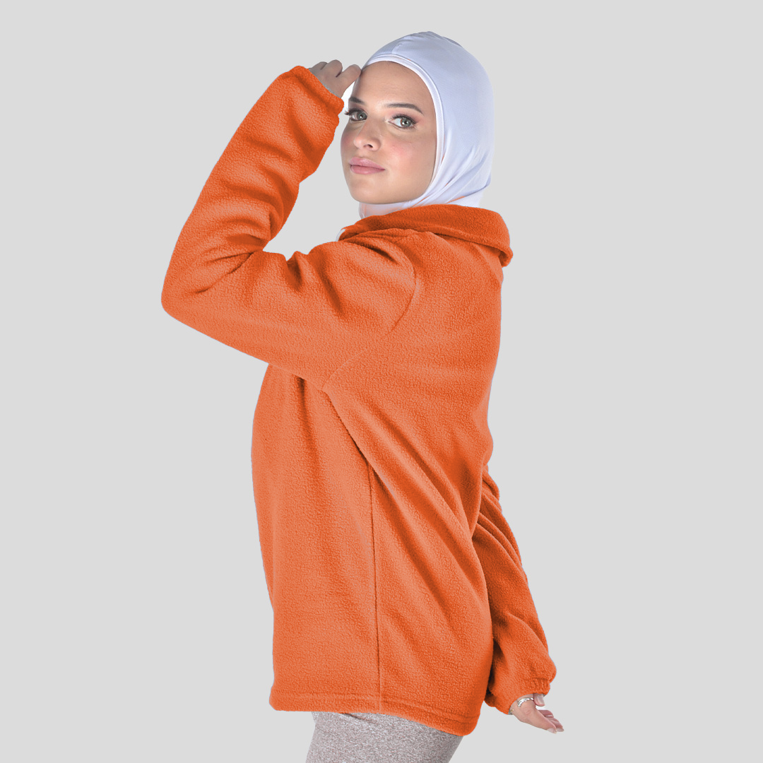 Doe Polar Quarter zipper shirt-Unisex-Orange