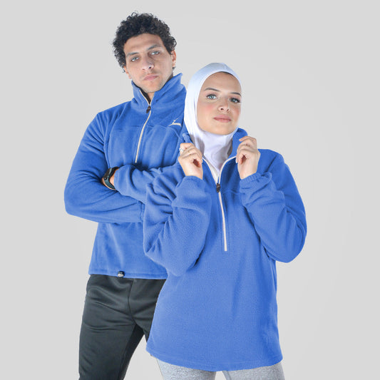 Doe Polar Quarter zipper shirt-Unisex-Royal Blue