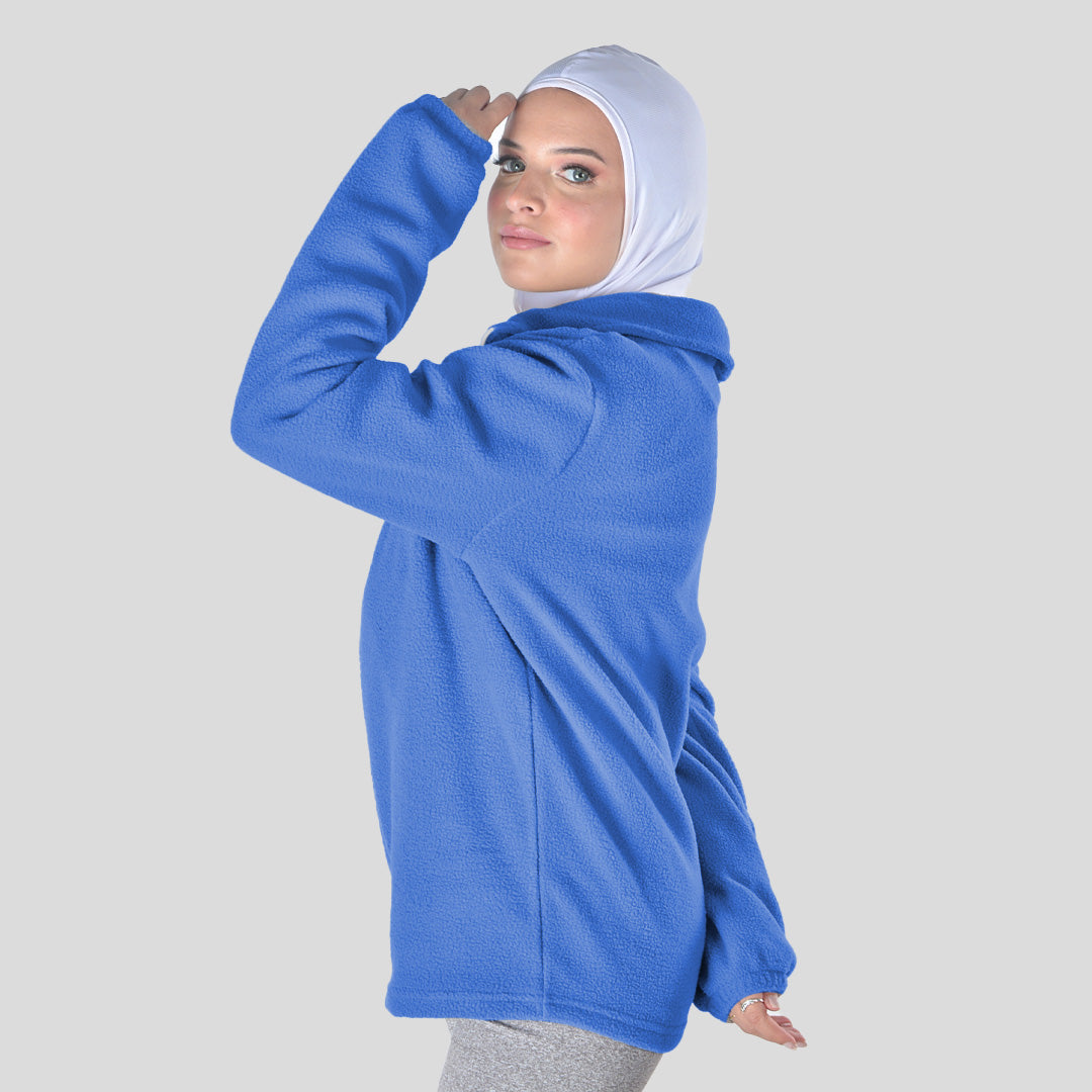 Doe Polar Quarter zipper shirt-Unisex-Royal Blue