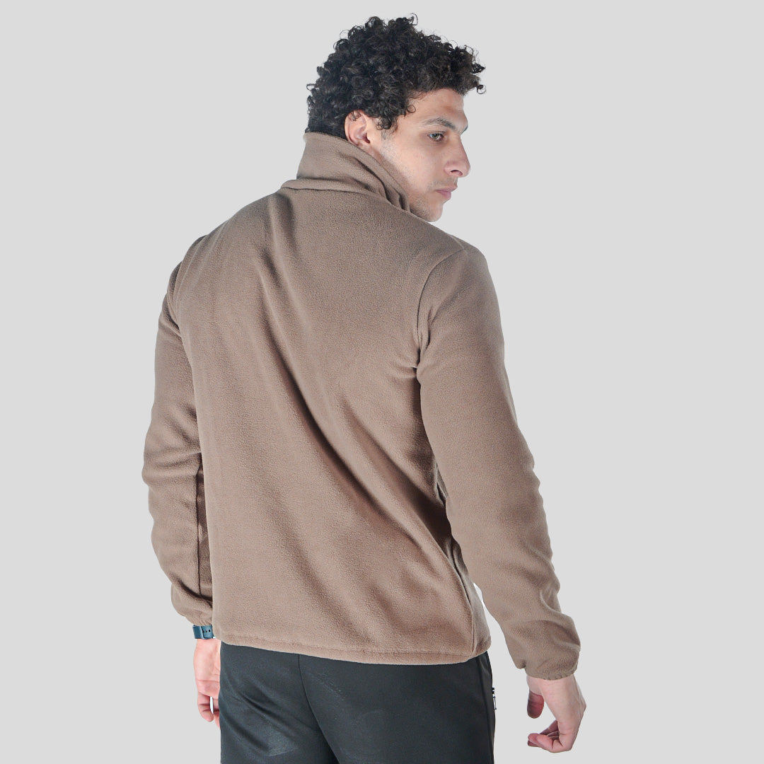 Doe Polar Quarter zipper shirt-Unisex-Coffe