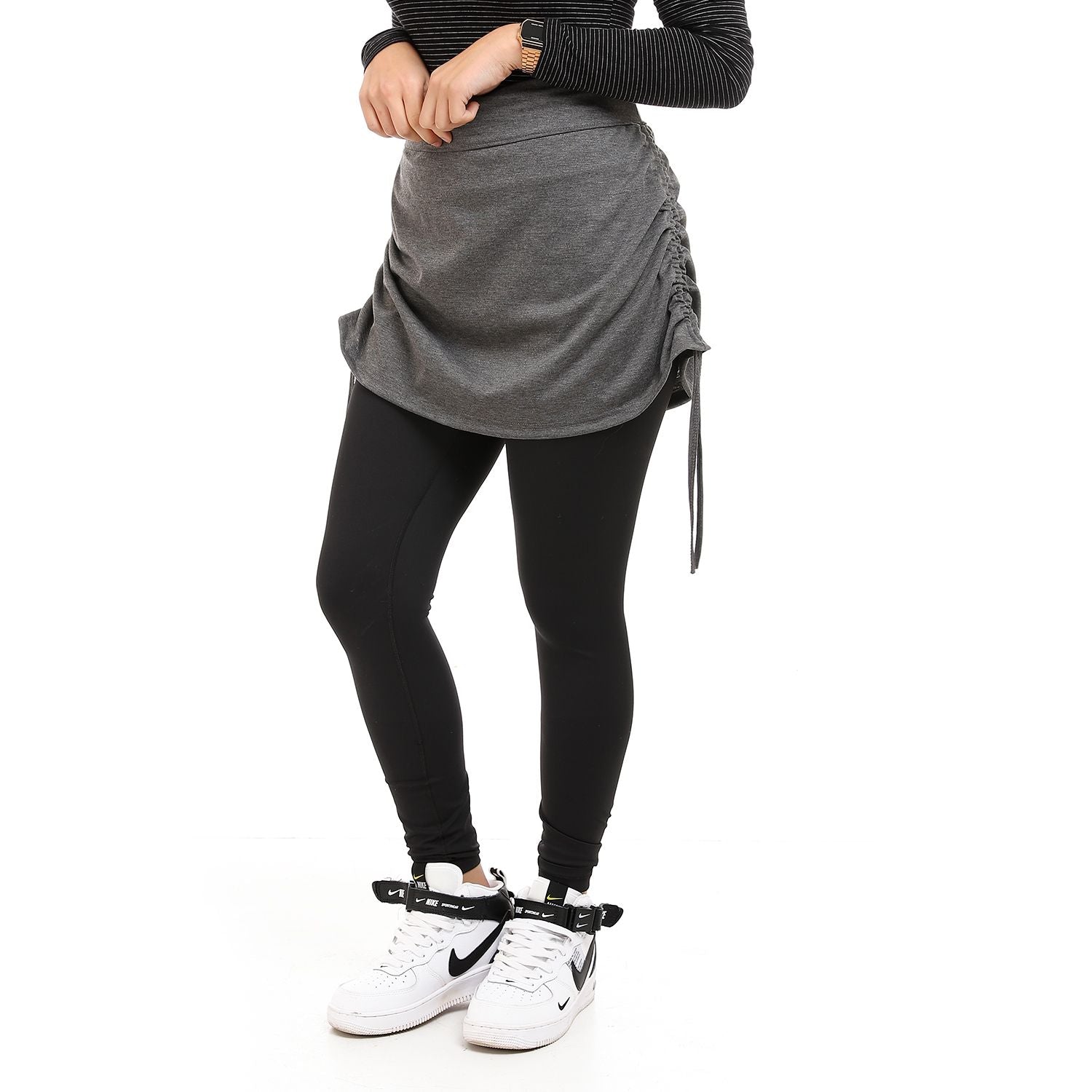 Doe side pleated training skirt - Charcoal - Champsland