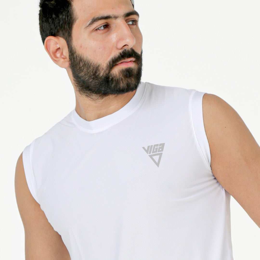 Viga Basic Dry Fit Tank Top-White