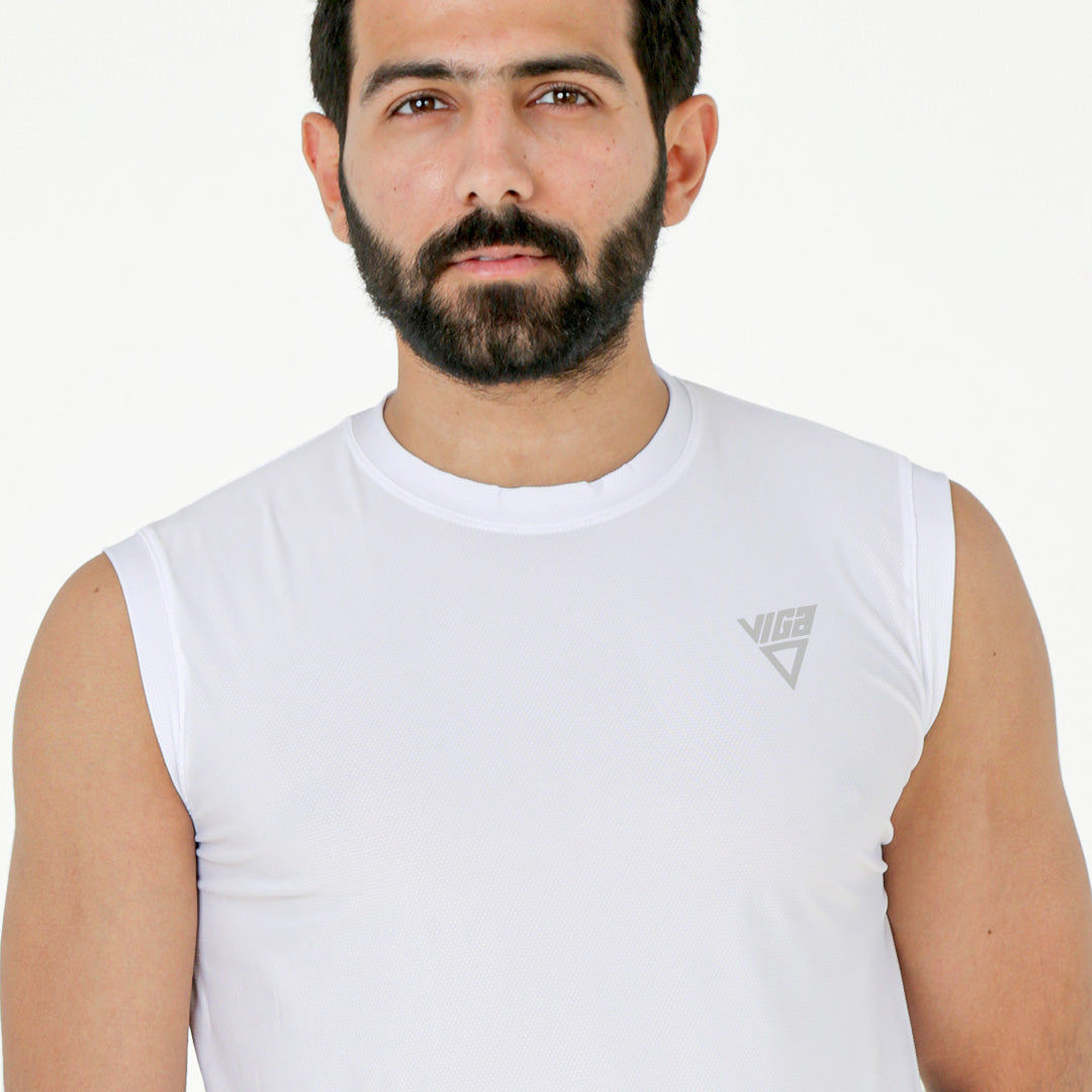 Viga Basic Dry Fit Tank Top-White