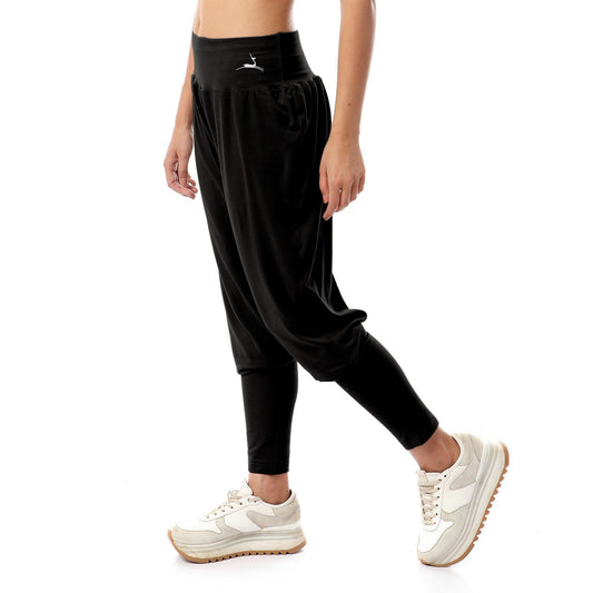 Black Wide Leg Comfortable Women Sports Pants - Champsland