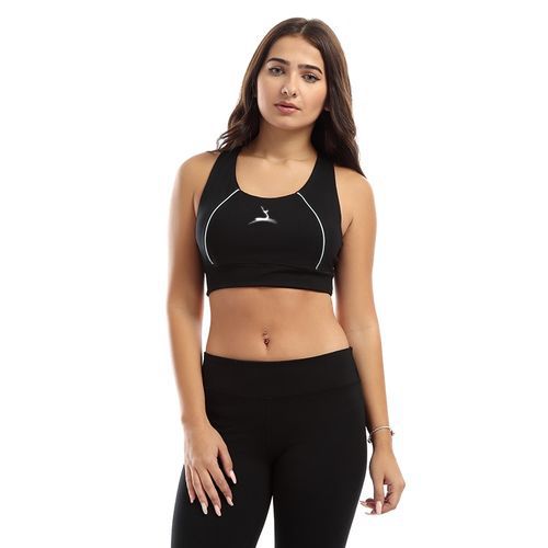 Doe Side Stripes Sports Bra- White Stripes