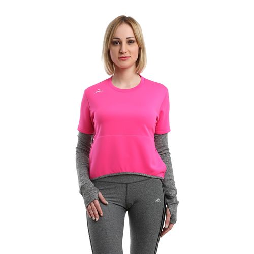 Sportive 2 Sides Zipper T-shirt-Pink*Grey