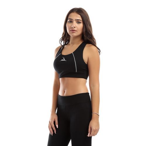 Doe Side Stripes Sports Bra- White Stripes